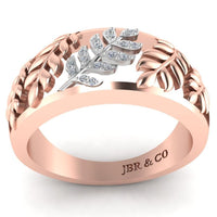 Leaf Pattern Round Cut S925 Wedding Ring - JBR Jeweler