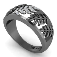 Leaf Pattern Round Cut S925 Wedding Ring - JBR Jeweler