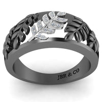 Leaf Pattern Round Cut S925 Wedding Ring - JBR Jeweler