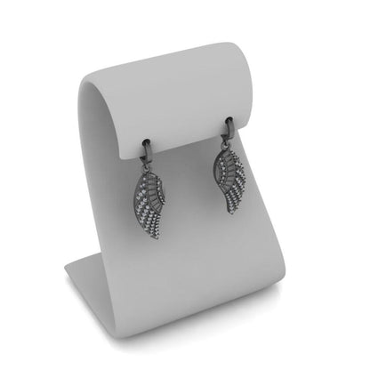 Leaf Pattern Round Cut Sterling Silver Earrings - JBR Jeweler