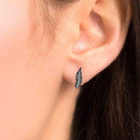 Leaf Simulant Pattern Stud Earrings in Sterling Silver - JBR Jeweler