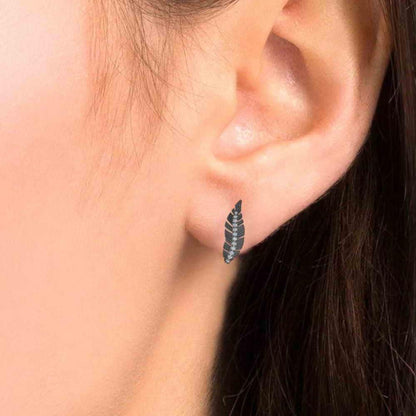 Leaf Simulant Pattern Stud Earrings in Sterling Silver - JBR Jeweler