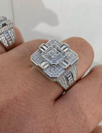 Luxury Hip hop Fully Iced Out Moissanite Baguette Diamond Champion Men's Rings - JBR Jeweler