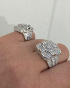 Luxury Hip hop Fully Iced Out Moissanite Baguette Diamond Champion Men's Rings - JBR Jeweler