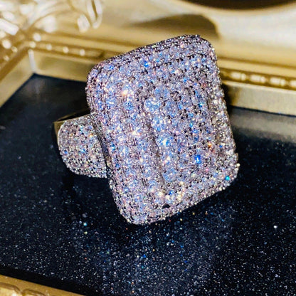 Luxury Style High End Jewelry Buss Down 925 Silver VVS Moissanite Man's Ring - JBR Jeweler