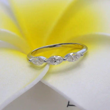 Marquise Cut Dainty Moissanite Stacking Wedding Ring - JBR Jeweler