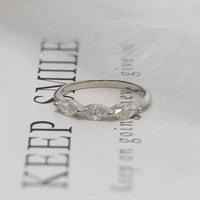 Marquise Cut Dainty Moissanite Stacking Wedding Ring - JBR Jeweler