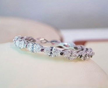 Marquise Cut Lab-Grown Diamond Full Eternity Stackable Wedding Band Ring - JBR Jeweler
