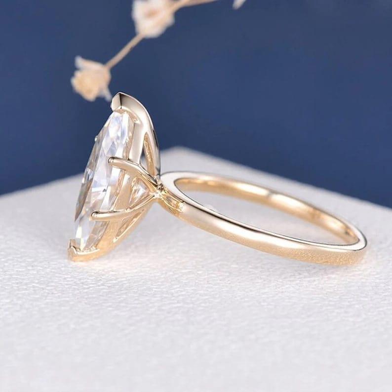 Marquise Cut Lab-Grown Diamond V Prong Engagement Ring - JBR Jeweler