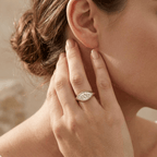Minimalist marquise moissanite promise ring for women