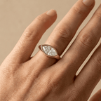 Marquise solitaire moissanite ring for women