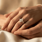 Marquise moissanite cluster ring for modern brides