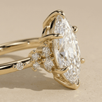 Marquise cut moissanite cluster ring for women