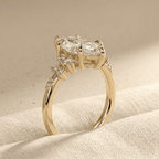 Marquise moissanite bridal ring in 14K gold