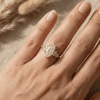 Solid 14K gold moissanite ring for anniversary