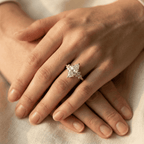 14K yellow gold marquise moissanite cluster bridal jewelry