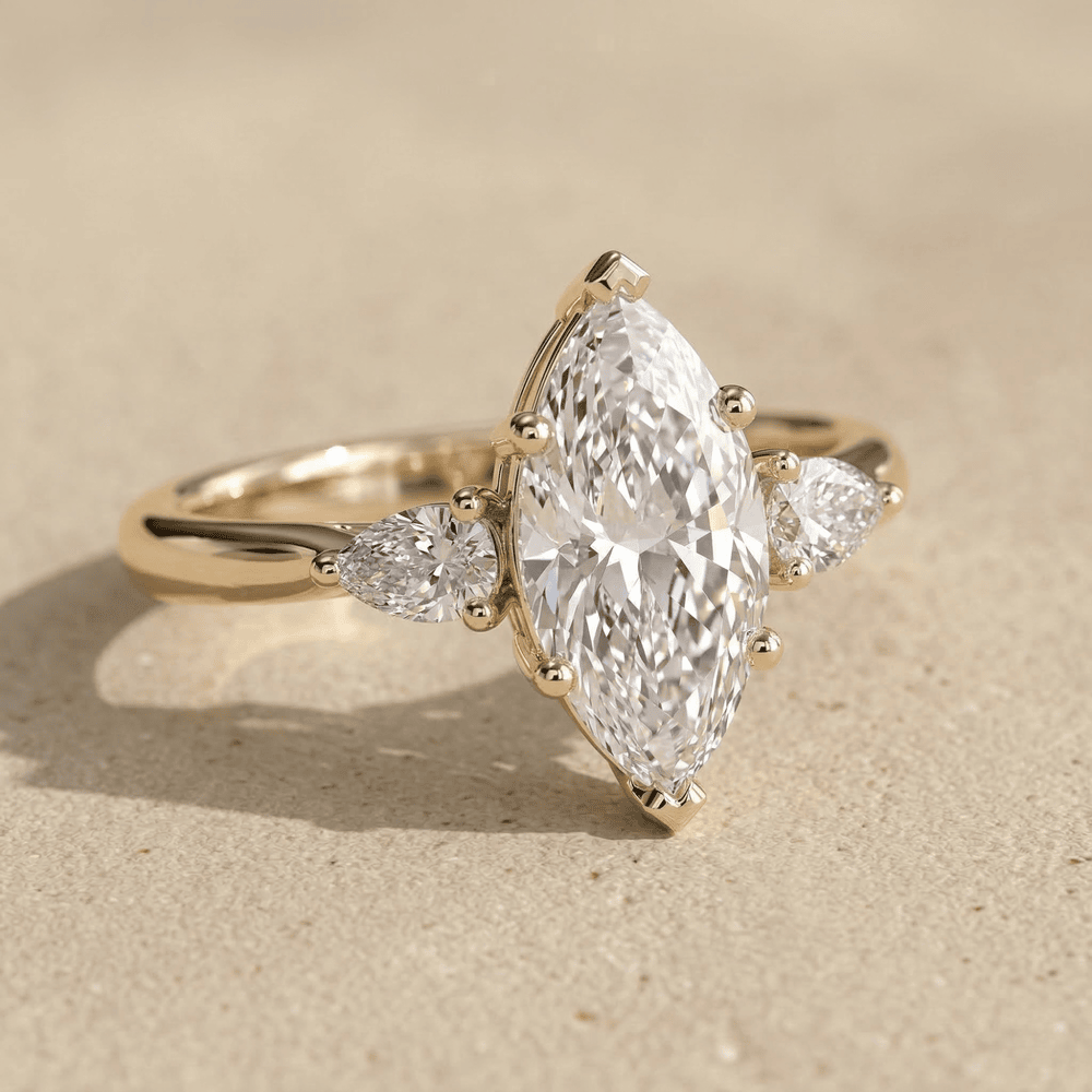 Elegant marquise moissanite bridal ring design