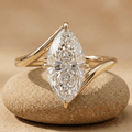Marquise moissanite solitaire bypass engagement ring
