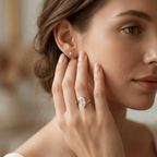 Marquise moissanite engagement ring gift for wife