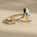 Marquise solitaire moissanite bridal ring side design
