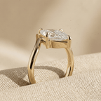 Marquise cut moissanite engagement ring in solid 14K gold
