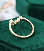 Matching Curved Yellow gold Unique Diamond Chevron Bridal Stacking Wedding Band - JBR Jeweler