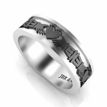 Men's Celtic Sterling Silver Claddagh Ring - JBR Jeweler