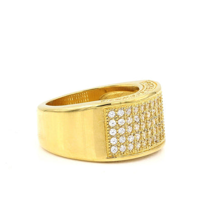 Men's Ice out Pave Pinky Ring Gold Plated Hip Hop Jewelry/Perfect Gift for Him - JBR Jeweler