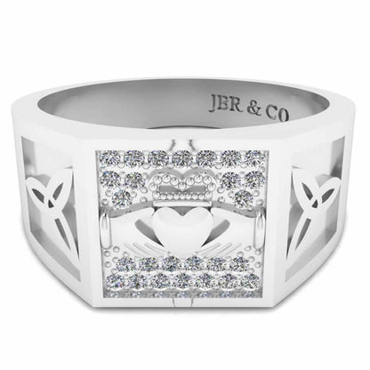 Men’s Wedding Claddagh Ring In Sterling Silver - JBR Jeweler