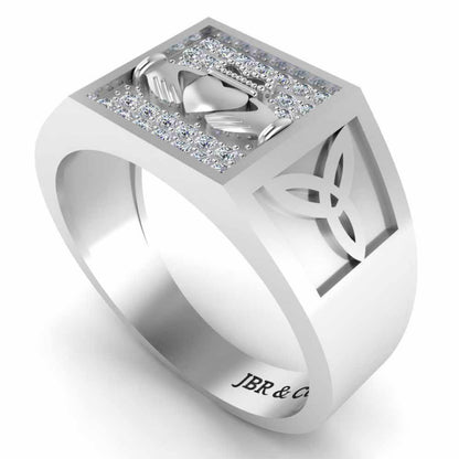 Men’s Wedding Claddagh Ring In Sterling Silver - JBR Jeweler