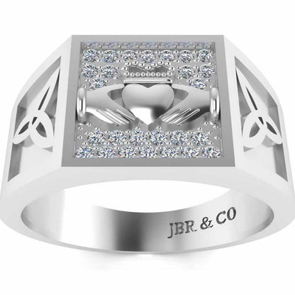 Men’s Wedding Claddagh Ring In Sterling Silver - JBR Jeweler