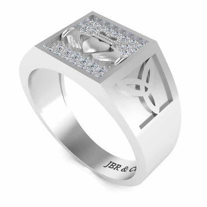 Men’s Wedding Claddagh Ring In Sterling Silver - JBR Jeweler