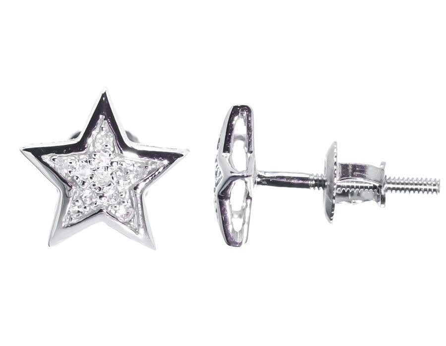 Star Design Diamond Stud Earrings