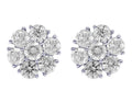 Moissanite Round Diamond Sterling Silver Stud Cluster Diamond Earring For Women, Anniversary Gift For Her - JBR Jeweler