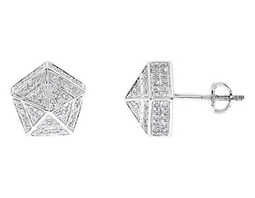 Moissanite Round Diamond Sterling Silver Stud Diamond Earring, For Women, Anniversary Gift For Her - JBR Jeweler