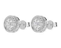 Moissanite Round Diamond Sterling Silver Stud Diamond Earring For Women - JBR Jeweler