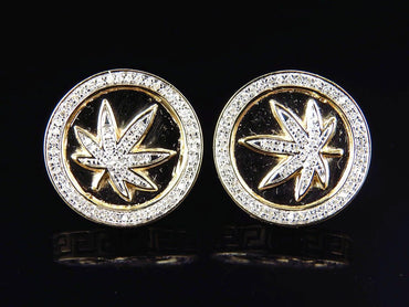 Moissanite Round Diamond Sterling Silver Stud LEAVES Diamond Earring, For Women, Anniversary Gift For Her - JBR Jeweler