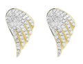 Moissanite Round Diamond Sterling Silver Stud WINGS Diamond Earring, For Women, Anniversary Gift For Her - JBR Jeweler