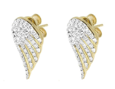 Moissanite Round Diamond Sterling Silver Stud WINGS Diamond Earring, For Women, Anniversary Gift For Her - JBR Jeweler