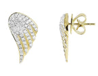 Moissanite Round Diamond Sterling Silver Stud WINGS Diamond Earring, For Women, Anniversary Gift For Her - JBR Jeweler