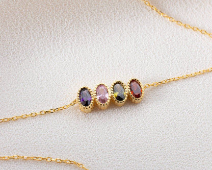 Multiple Gemstone Oval Wedding Birthstones Bracelet 14kGold Birthstone Bracelet - JBR Jeweler