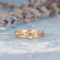 Open Stacking Bezel Set Diamond Ring Set - JBR Jeweler