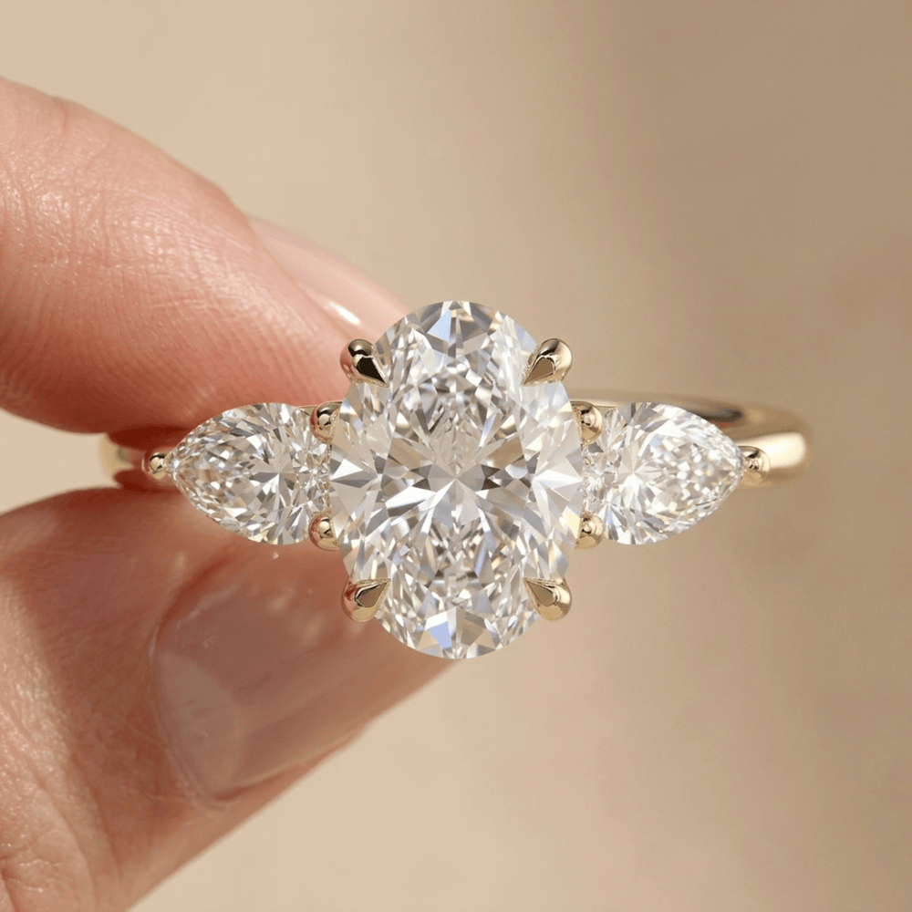 Oval moissanite proposal ring for her