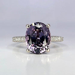 JBR Jeweler Gemstone Engagement Ring Oval Cut Engagement Alexandrite Wedding Moissanite Ring