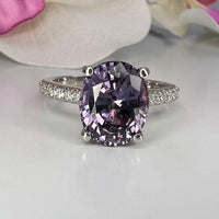 JBR Jeweler Gemstone Engagement Ring Oval Cut Engagement Alexandrite Wedding Moissanite Ring