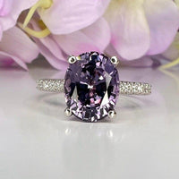 JBR Jeweler Gemstone Engagement Ring Oval Cut Engagement Alexandrite Wedding Moissanite Ring