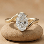 14K gold oval moissanite engagement ring