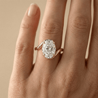 Oval cut moissanite wedding ring for her