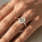 Oval solitaire moissanite ring for a modern bride