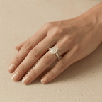 Oval moissanite promise ring with elegant design